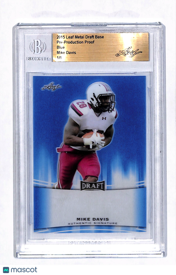 2015 Leaf Metal Draft Mike Davis Blue 1/1 Pre-Production Proof