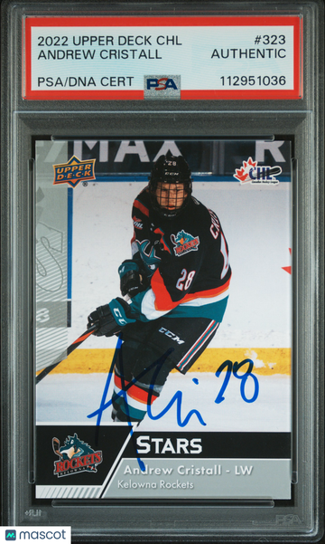 2022-23 Upper Deck Canadian Hockey League Andrew Cristall #323 PSA A Auto A