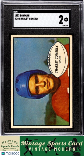 1953 Bowman Charley Conerly #20 SGC 2