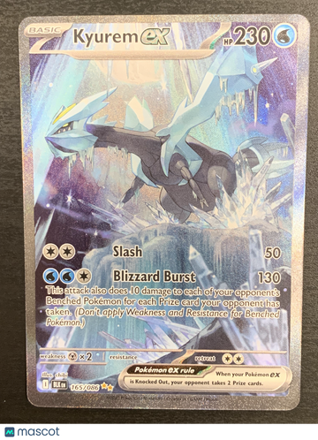 2025 Scarlet & Violet Black Bolt Kyurem EX Holo Secret Rare SAR #165/86