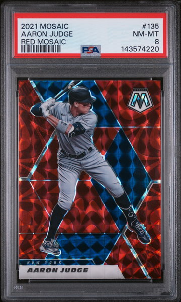 2021 Panini Mosaic Red Mosaic Aaron Judge #135 PSA 8