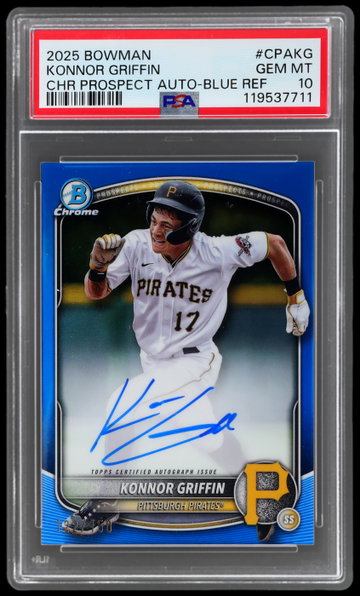 2025 Bowman Chrome Konnor Griffin Prospect Autograph Blue Refractor PSA 10