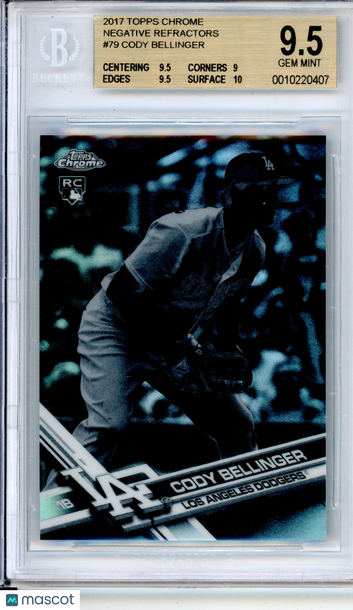 2017 Topps Chrome Negative Refractors Cody Bellinger #79 Rookie BGS 9.5