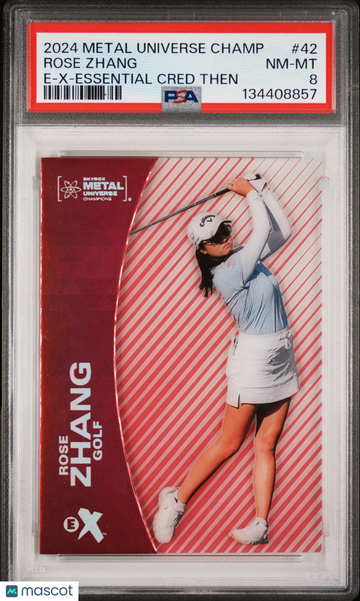 2024 Skybox Metal Universe Champions E-X Rose Zhang #42 Essential Credentials Then /42 Rookie PSA 8