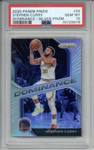 2020 PANINI PRIZM DOMINANCE SILVER PRIZM #24 STEPHEN CURRY WARRIORS PSA 10 RARE