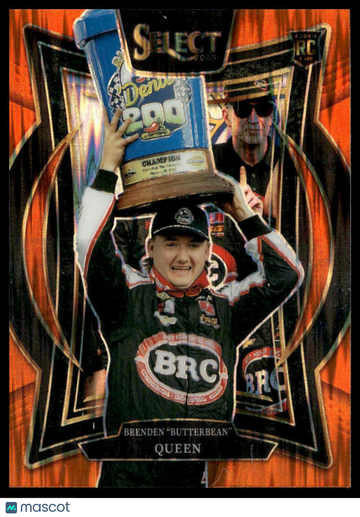 2025 Panini Select Racing Brenden "Butterbean" Queen #92 Orange Flash Prizm RC