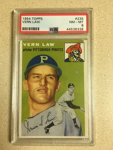 1954 Topps #235 Vern Law PSA 8 NM-MT PIRATES