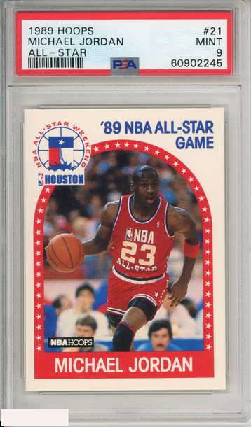 1989 HOOPS MICHAEL JORDAN #21 ALL-STAR HOF BULLS PSA 9 MINT