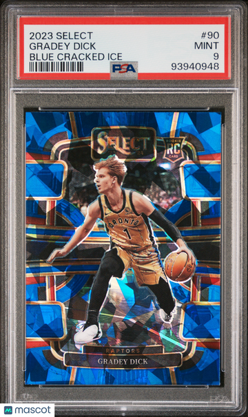 2023 Panini Select Gradey Dick #90 Blue Cracked Ice PSA 9