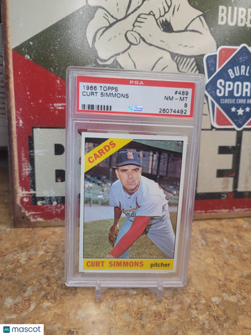 1966 Topps Curt Simmons #489 PSA 8