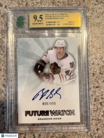 2011-12 SP Authentic Brandon Saad Rookie MNT 9.5