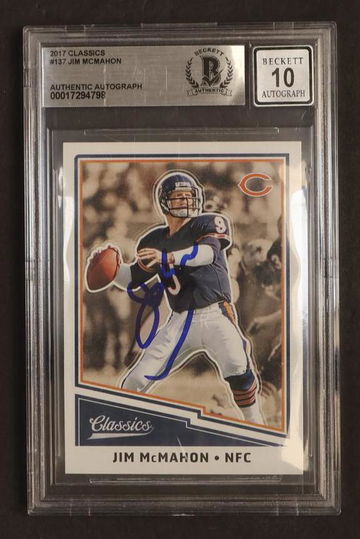 2017 Panini Classics Jim McMahon #137 Auto BGS Authentic Auto 10