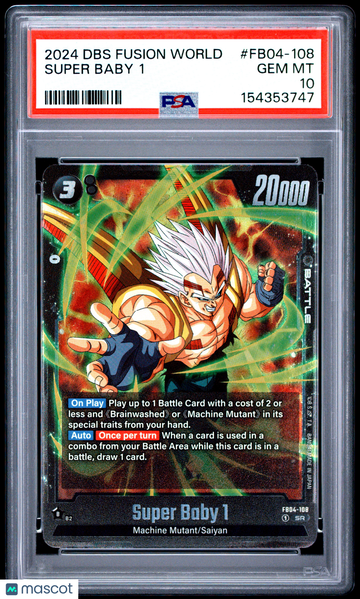 2024 Dragon Ball Super Card Game Fusion World Ultra Limit Super Baby 1 PSA 10 #FB04-108