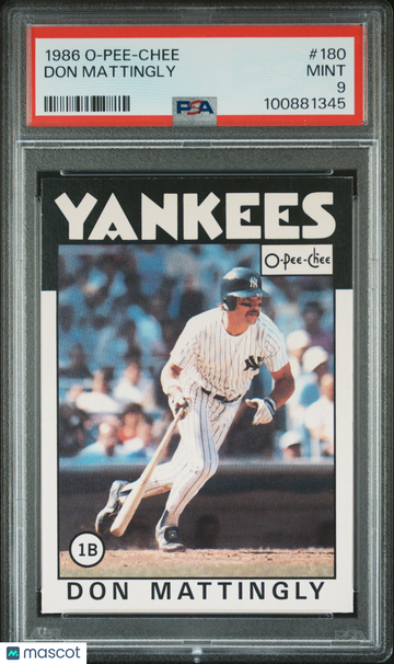 1986 O-Pee-Chee Don Mattingly #180 PSA 9
