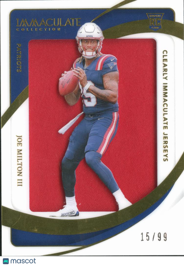 2024 Panini Immaculate Collection Clearly Immaculate Jerseys Joe Milton III #CIRJ-JMN /99 RC Jersey