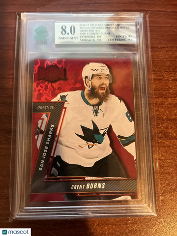 2016-17 Fleer Showcase Brent Burns Precious Metal Gems Red MNT 8