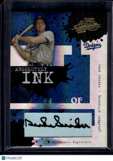 2005 Playoff Absolute Memorabilia Absolutely Ink Duke Snider #AI-113 Authentic Signature