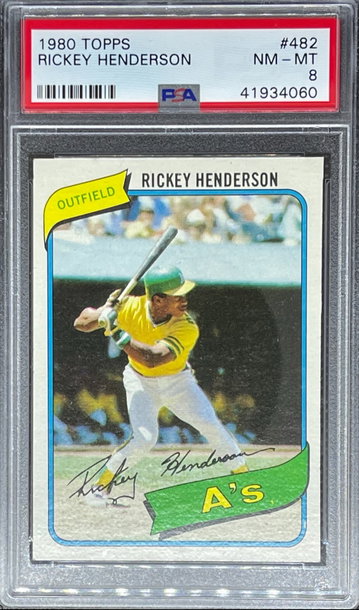 1980 Topps #482 Rickey Henderson PSA 8