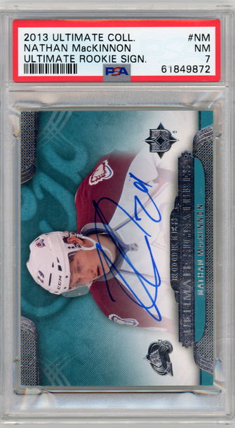 2013 Ultimate Collection Nathan MacKinnon Ultimate Rookie Signatures Auto PSA 7