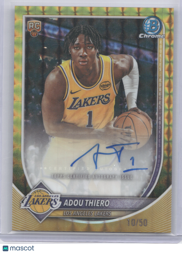 2025 Bowman Chrome Autographs Adou Thiero #BCA-AT Gold Geometric /50 RC