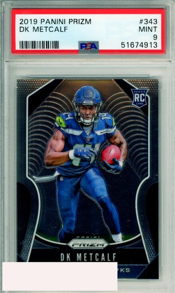 2019 PANINI PRIZM DK METCALF #343 ROOKIE SEATTLE SEAHAWKS PSA MINT 9