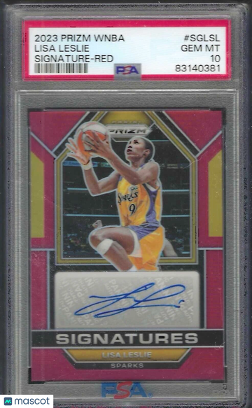 2023 Panini Prizm WNBA Signatures Lisa Leslie #SGLSL Red PSA 10
