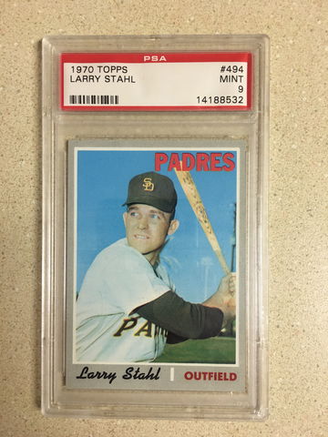 1970 Topps #494 Larry Stahl PSA 9 MINT PADRES 