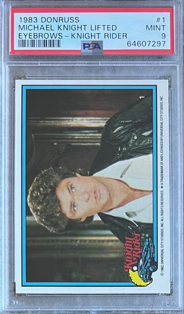 David Hasselhoff 1983 Donruss Knight Rider Lifted Eyebrows #1 PSA 9 Pop 3