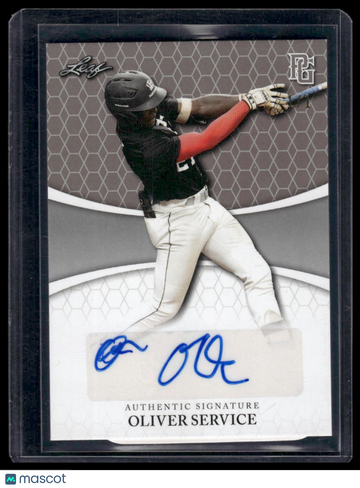 2022 Leaf Perfect Game National Showcase Oliver Service #BA-OS1 Blank Back Silver /1 Authentic Signature Leaf