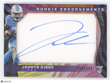 2023 Panini Illusions Rookie Endorsements Jahmyr Gibbs #RE-JGS /334 RC