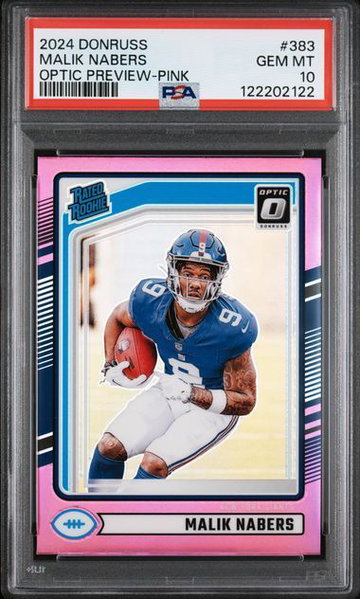 2024 Donruss | Rookie Malik Nabers | Optic Preview Pink | PSA 10 | 383