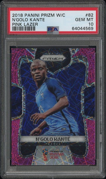 2018 PANINI N'GOLO KANTE PRIZM WORLD CUP PINK LAZER #82 PSA 10