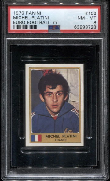 1976 Panini Euro Football 77 #106 Michel Platini PSA 8 