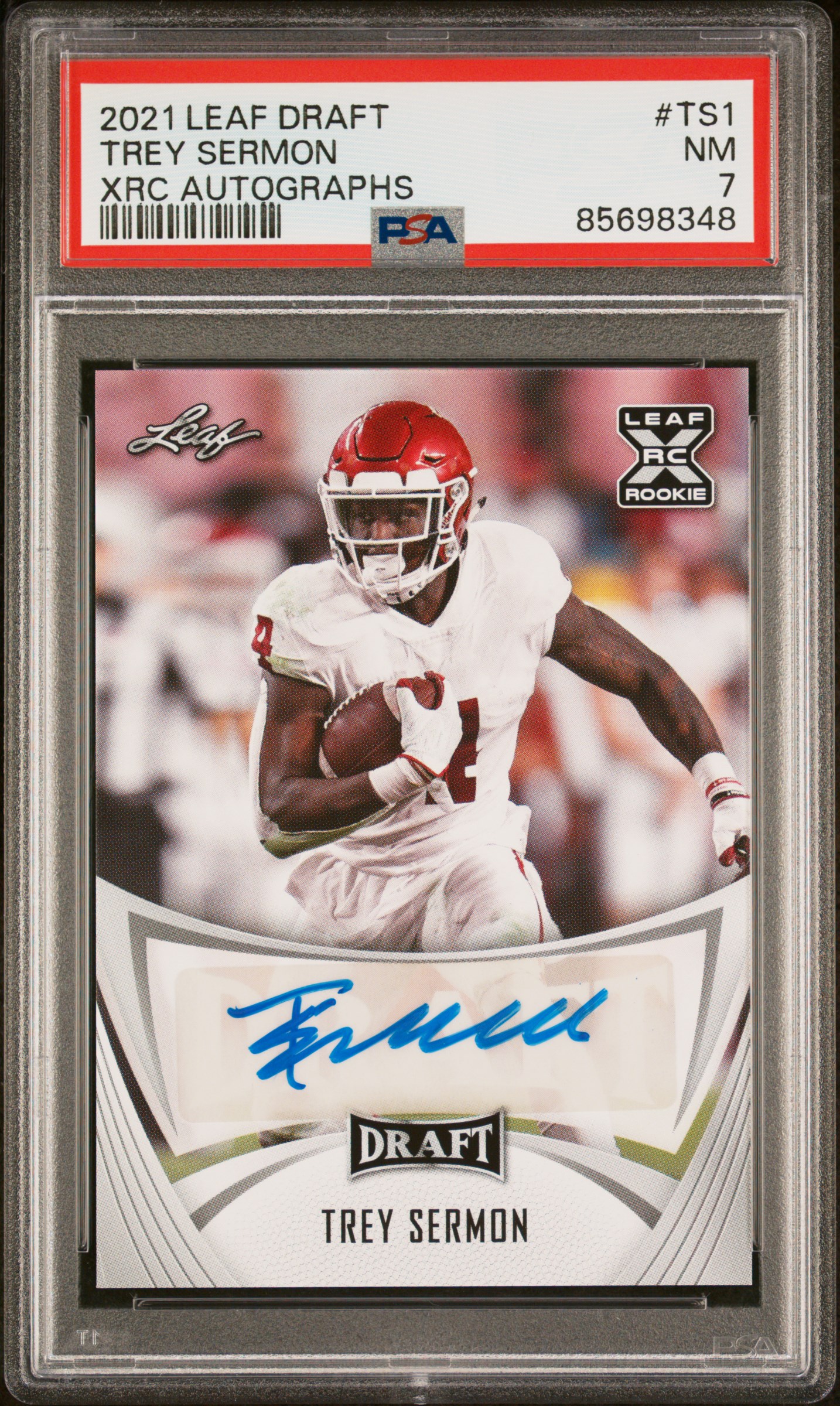 2021 Leaf Draft XRC Autographs Trey Sermon #TS1 PSA 7