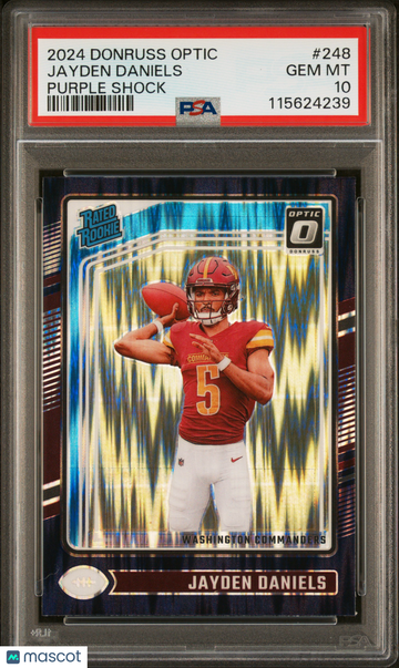 2024 Panini Donruss Optic Jayden Daniels #248 Purple Shock PSA 10
