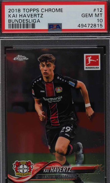 2018 TOPPS CHROME BUNDESLIGA KAI HAVERTZ ROOKIE RC #12 PSA 10