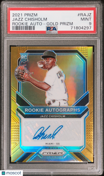 2021 Panini Prizm Rookie Autographs Jazz Chisholm #RAJZ Gold /10 Rookie PSA 9