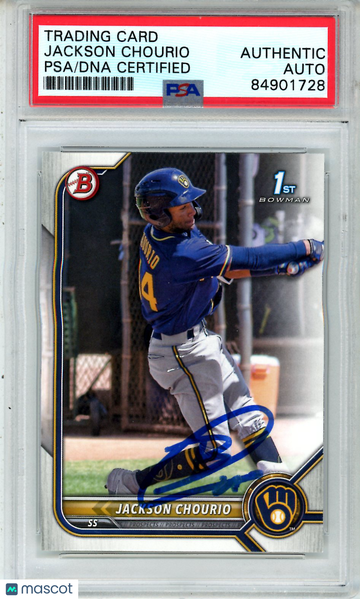 2022 Bowman Prospects Jackson Chourio 1st Bowman #BP79 PSA Authentic Milwaukee Brewers