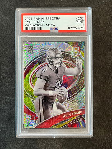 2021 Panini Spectra - Kyle Trask - Rookie Variation Prizm Meta SSP /25 PSA 9