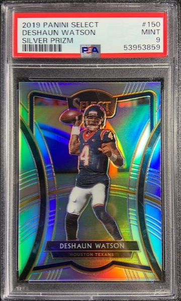 2019 Panini Select SILVER PRIZM Deshaun Watson #150 PSA 9 Mint Houston Texans