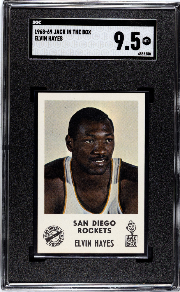 1968 Jack In the Box San Diego Rockets Elvin Hayes ROOKIE SGC 9.5 MINT+