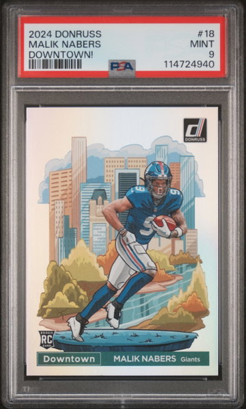 2024 Panini Donruss Downtown Malik Nabers #18 PSA 9