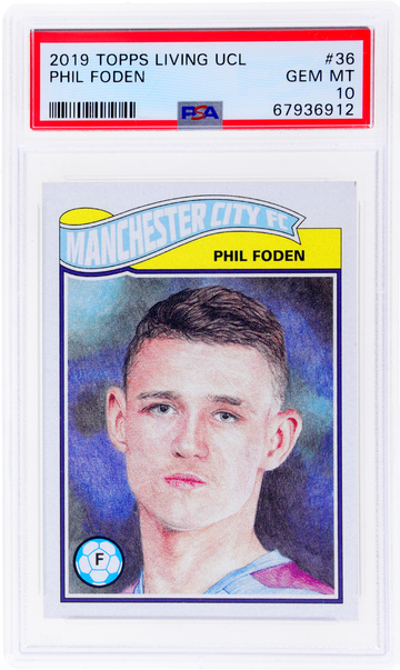 2019 Topps Living UCL Phil Foden #36 PSA 10