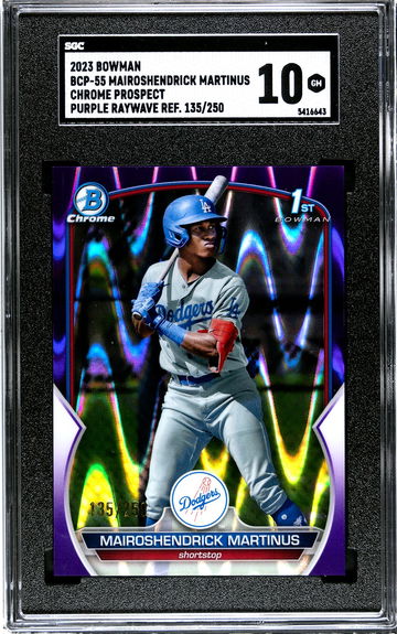 Marioshendrick Martinus 2023 Bowman Chrome Purple Raywave Refractor /250 SGC 10