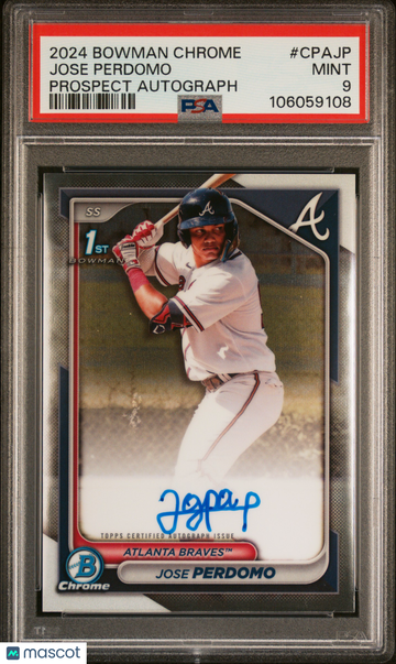 2024 Bowman Chrome Prospect Autographs Jose Perdomo #CPAJP PSA 9