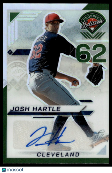 2025 Panini Prospect Edition Josh Hartle #177 Holo Prospect Ticket Signatures - Green AU