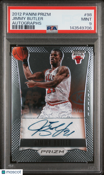2012 Panini Prizm Autographs Jimmy Butler #98 Rookie RC PSA 9