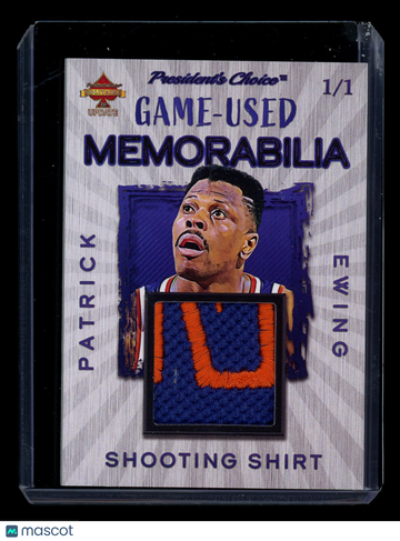 2023 President's Choice Solitaire 2.0 Update Patrick Ewing /1 Shooting Shirt Game-Used Memorabilia