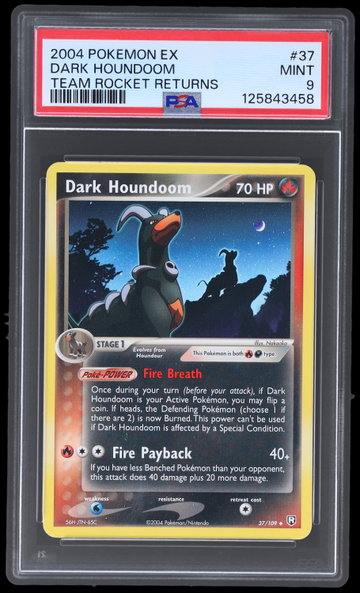 2004 Pokemon EX Team Rocket Returns Dark Houndoom PSA 9