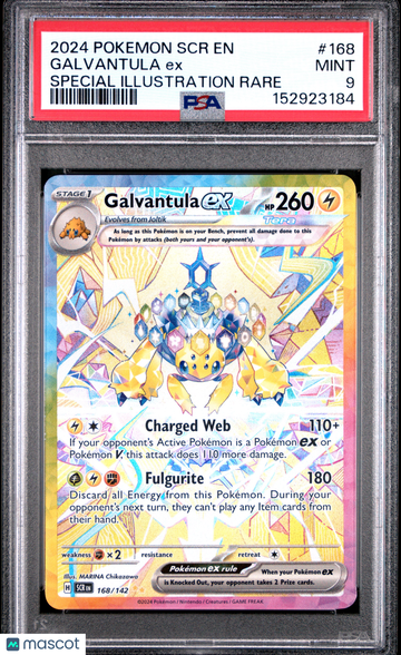 2024 Pokemon SCR EN-Stellar Crown Galvantula EX Special Illustration Rare PSA 9 #168/142